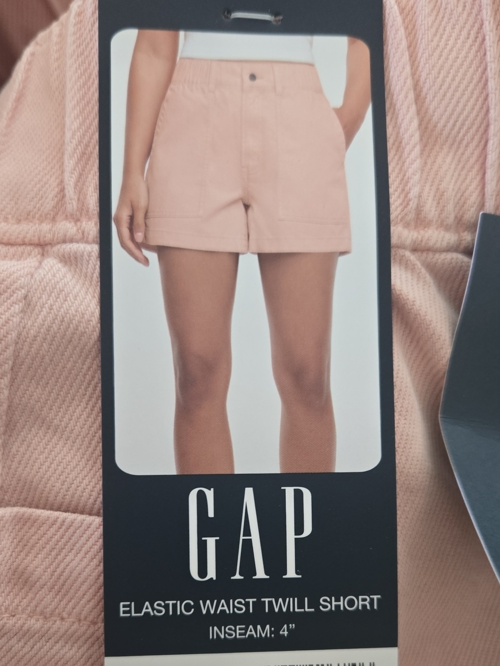 GAP Women Elastic Waist Twill Short, Inseam 4", Size S, L in PINK